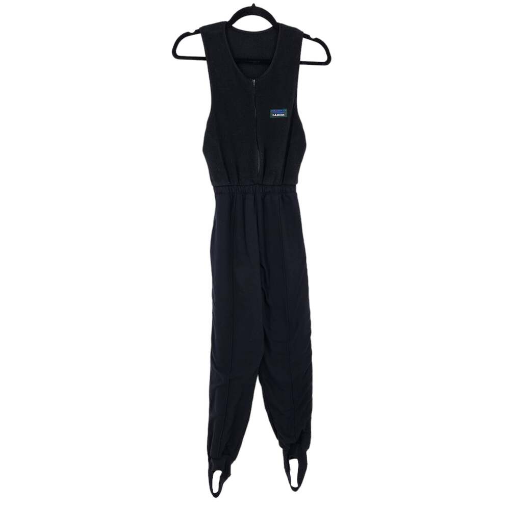 L.L Bean Women's Vintage Stirrup Ski Jumpsuit Black USA Made Size Small